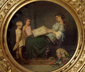 Lekcja czytania Malarstwo Auguste Toulmouche (1829-1890) 1854 Paryż, Musée d