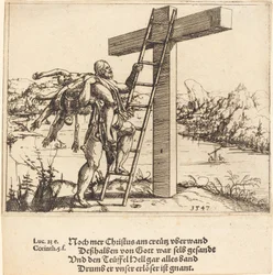 Chrystus wstępujący na krzyż z grzechem, śmiercią i diabłem, 1547.