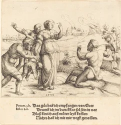 Hiob dowiaduje się o swoich nieszczęściach, 1549.