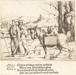 Mojżesz wraca do Egiptu z Midianu, 1549.