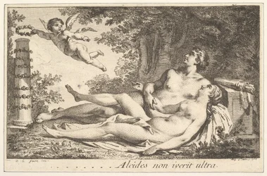 Miniaturka obok nazwiska sie. de St. Aubin Vignette obok imienia Augustyna de S..., 1762.