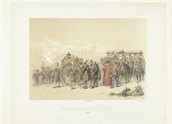 Wyprowadzanie cywilów w niewoli przez żołnierzy hiszpańskich, 1567 Ucisk przez Hiszpanię (tytuł na obiekcie)