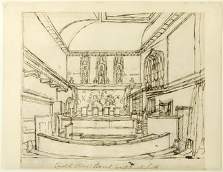 Studium Sądu Ławy Królewskiej, Westminster Hall, z Mikrokosmosu Londynu