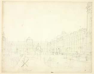 Studiuj dla Somerset House, Strand, z Microcosm of London