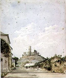 Widok na zrujnowany zamek