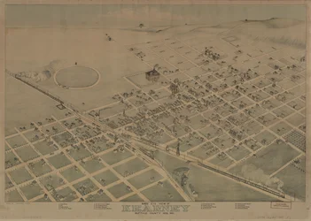 Widok z lotu ptaka na Kearney, hrabstwo Buffalo, Neb. 1881 LOC 2010592833