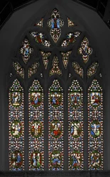 Tajemnice Różańcowe, Okno Wschodnie Kaplicy, 1847 (witraż)