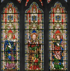 Panna i Chrystus ze świętymi, okno wschodnie, detal, 1847-48 (witraż)