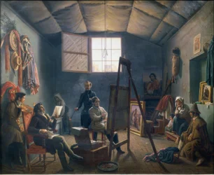 Wnętrze pracowni Léopolda Roberta w Rzymie