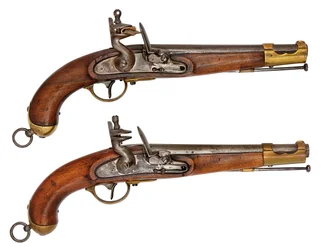 Szereg austriackich służbowych pistoletów skałkowych 16,9 mm
