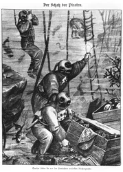 Nurkowie odnajdujący skarb piratów, 1897