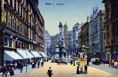 Pocztówka przedstawiająca Graben w Wiedniu, ok.1910