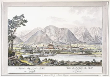 Widok Hall w Tyrolu, 1779-1792