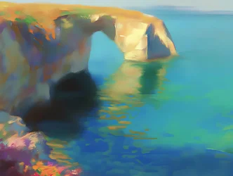 Kolorowa brama nad oceanem