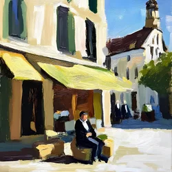 Mężczyzna w Sunny Cafe