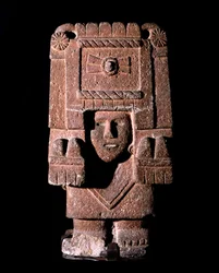 Sztuka aztecka: przedstawienie Chicomecoatl (zwanej także Xilonen), bogini młodej kukurydzy i płodności. Narodowe Muzeum Antropologiczne, Meksyk