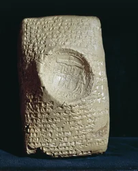 Tablica napisana babilońską sylabą pismem klinowym pochodząca z ruin starożytnego Ugaritu (współczesne Ras-Shamra)