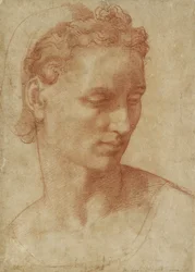 Głowa kobiety (kreda na papierze)