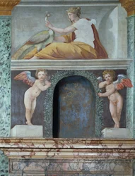 Sala delle Prospettive, Sala Perspektywy, detal niszy trompe-l