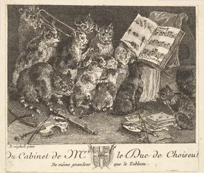 Koncert Kotów, po obrazie w zbiorach księcia de Choiseul, przed 1771 r.