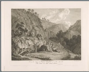 Widok źródła w Monti Lucretili Vüe ​​de fonte bello (tytuł na obiekcie) Suite de VI vues des Environs de Rome (...) (tytuł serii)
