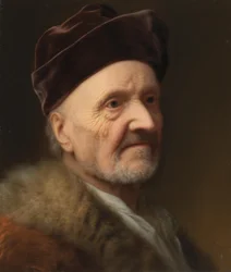 Portret starego mężczyzny w futrze