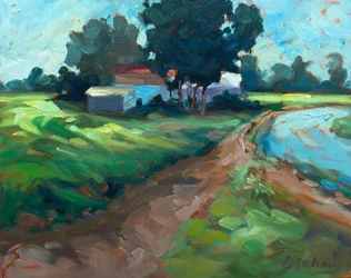 Farmhouse Road, ok. 1980-95 (olej na płótnie)