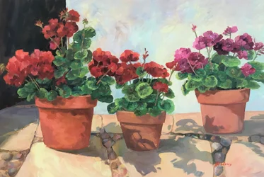 Geranium Seria 1, ok. 1990-2005 (olej na płótnie)