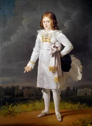 Portret u stóp Fryderyka Napoleona, księcia Bacciochi (1814-1833) Obraz Barbary Kraft (1764-1825) 1819 Nd. 1,7x1,05 m²