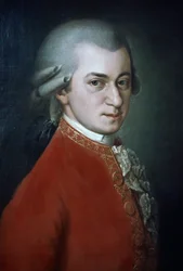 Wolfgang Amadeus Mozart (1756-1791), austriacki kompozytor, portret pośmiertny autorstwa Barbary Krafft
