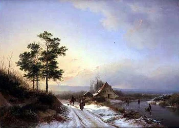 Pejzaż zimowy (olej na płótnie)