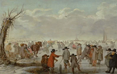 Gry na lodzie 1654 (olej na panelu)
