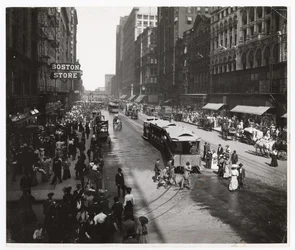 State Street, Chicago, Illinois, USA, ok. 1905 (zdjęcie czarno-białe)