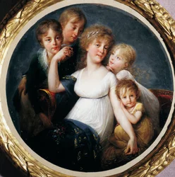 Portret Anny Pieri Brignole-Sale (Brignole Sale) (1765-1815), szlachetnej Genoise z dziećmi Obraz Antoine Jean Gros (1771-1835) Geny, nowe muzea uliczne