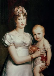 Marie-Louise (1791-1847) z Habsbourg-Lorraine i król Rzymu (1811-32) (szczegół z 1830)
