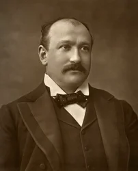 Brytyjski aktor Augustus Harris w Human Nature, 1886