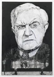 Portret Andrew Cruickshank, ilustracja do The Sunday Times (na pokładzie gwasz)