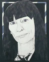 Portret Beryl Bainbridge, ilustracja do Cosmopolitan, lata 70. (na pokładzie gwasz)