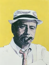 Portret Jacka Lemmona, ilustracja do dodatku The Daily Mirror Color, 1964 (gwasz na pokładzie)