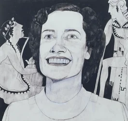 Portret Joan Sutherland, ilustracja do The Sunday Times, lata 70. (na pokładzie gwasz)