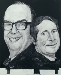 Portret Morecambe i Wise, ilustracja do The Listener, lata 70. (na pokładzie gwasz)