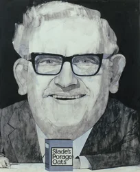 Portret Ronniego Barkera, ilustracja do The Listener, lata 70. (na pokładzie gwasz)