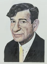 Portret Waltera Matthau, ilustracja do dodatku kolorystycznego The Daily Mirror, 1964 (gwasz na pokładzie)