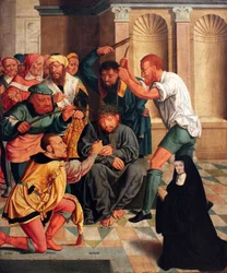 Dornenkrönung Christi mit kniender Benediktinerin als Stifterin Chrystus ukoronowany cierniem z klęczącą mniszką benedyktyńską jako ofiarodawcą