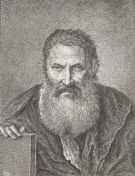 Portret brodatego mężczyzny trzymającego książkę, ca. 1750-1815.