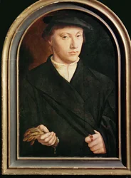 Portret młodego mężczyzny w rękawiczkach (obraz na drewnie dębowym)