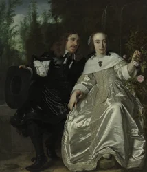 Niderlandzki: Abraham del Court i jego żona Maria de Kaersgieter Abraham del Court i jego żona Maria de Kaersgieter