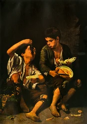 Chłopcy jedzący owoce, 1645, 1938