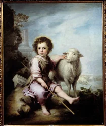 Dobry Pasterz. Obraz Bartolomé Murilla (1618-1682), XVII wiek, 1,23 x 1,01 m, Muzeum Prado, Madryt