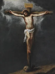 Ukrzyżowanie Murillo, Bartholomew Stephen (1617-1682). Olej na płótnie, format : 43,9x33,3, , Kolekcja prywatna